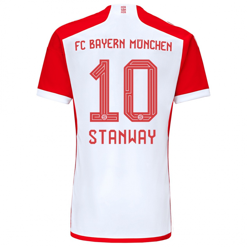 Herren Georgia Stanway #10 Rot-Weiss Heimtrikot Trikot 2023/24 T-Shirt Belgien