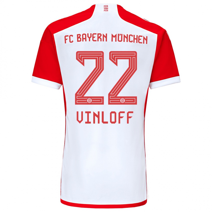 Herren Matteo Vinloff #22 Rot-Weiss Heimtrikot Trikot 2023/24 T-Shirt Belgien