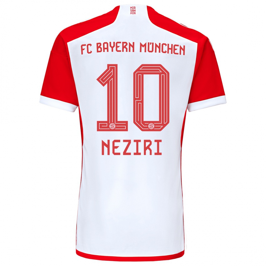 Herren Behar Neziri #10 Rot-Weiss Heimtrikot Trikot 2023/24 T-Shirt Belgien