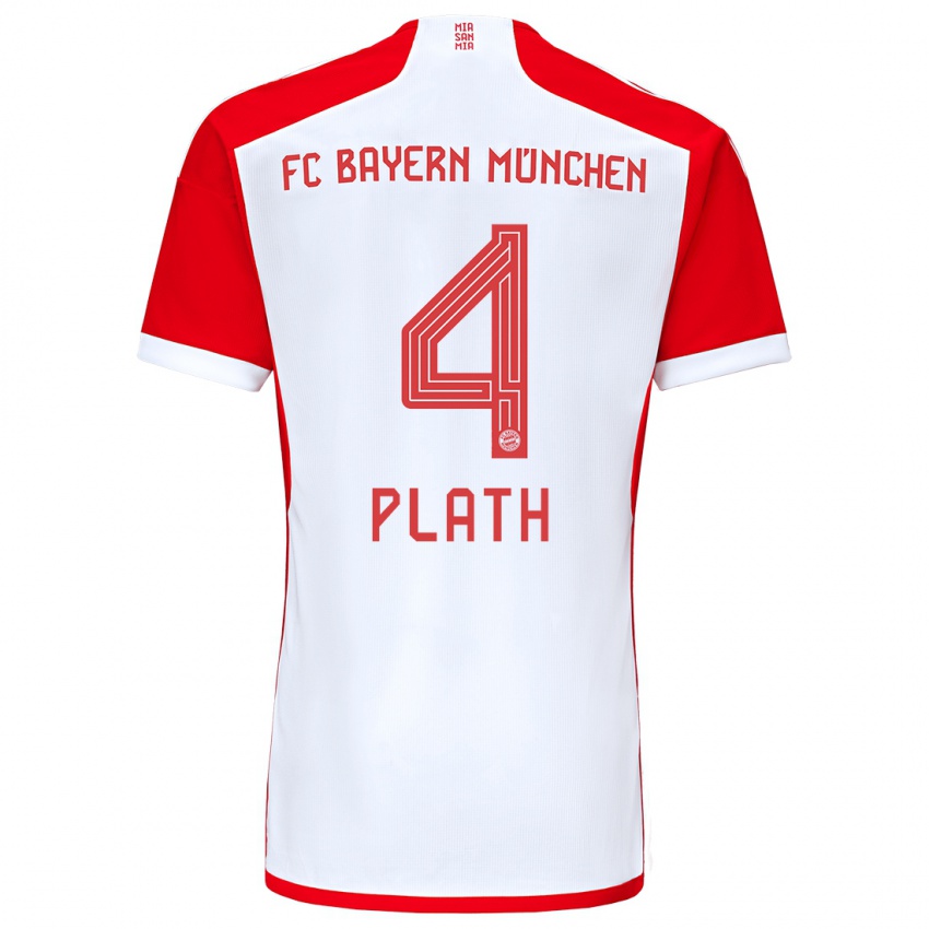 Herren Max Plath #4 Rot-Weiss Heimtrikot Trikot 2023/24 T-Shirt Belgien