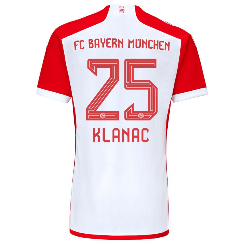 Herren Luka Klanac #25 Rot-Weiss Heimtrikot Trikot 2023/24 T-Shirt Belgien