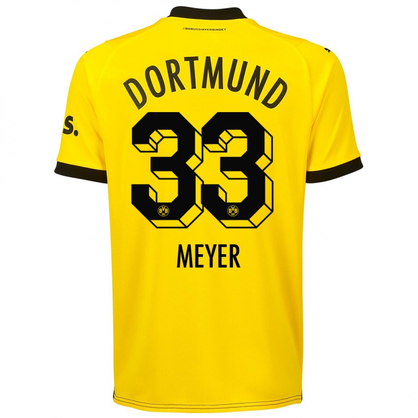 Herren Alexander Meyer #33 Gelb Heimtrikot Trikot 2023/24 T-Shirt Belgien