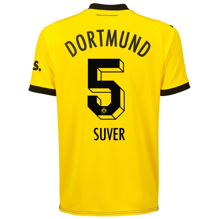 Herren Mario Suver #5 Gelb Heimtrikot Trikot 2023/24 T-Shirt Belgien