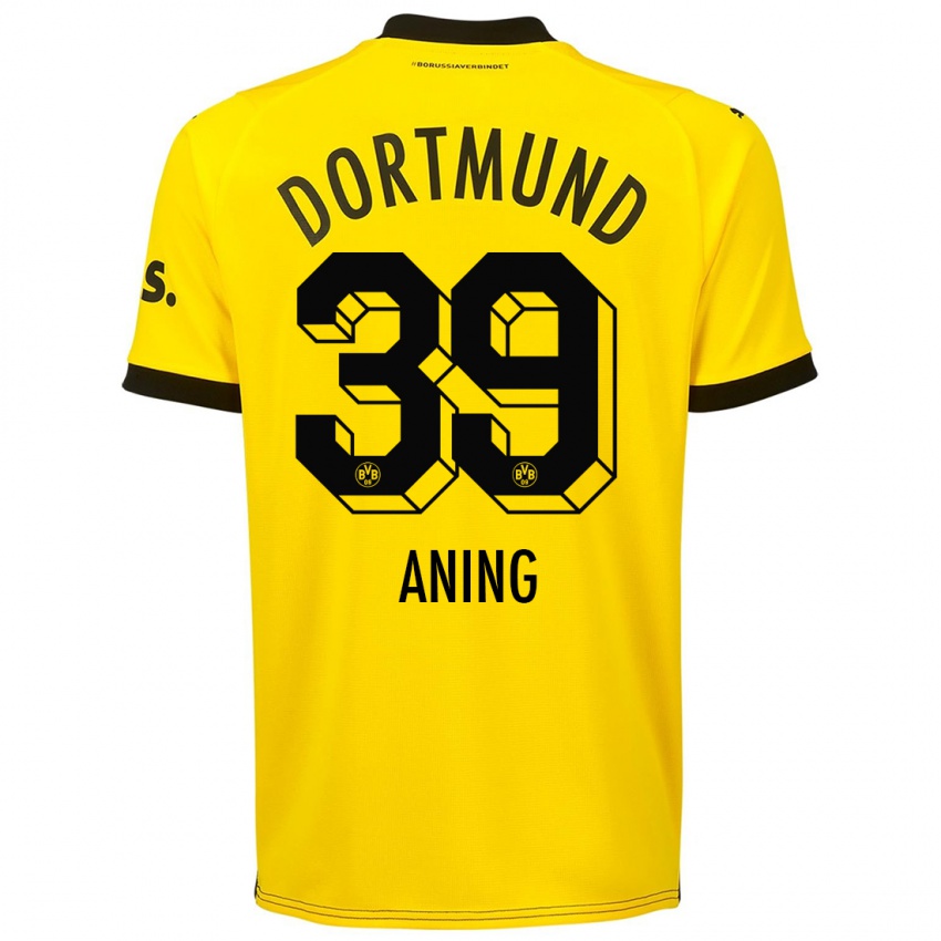 Herren Prince Aning #39 Gelb Heimtrikot Trikot 2023/24 T-Shirt Belgien