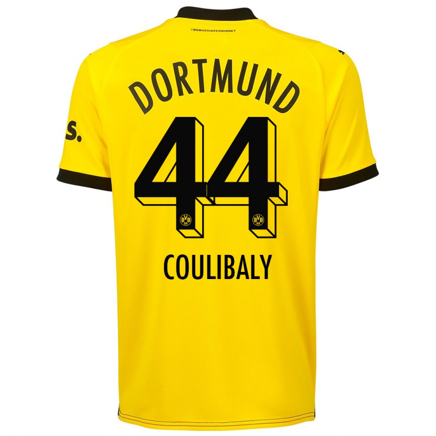 Homme Maillot Soumaila Coulibaly #44 Jaune Tenues Domicile 2023/24 T-Shirt Belgique