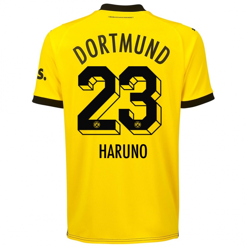 Herren Sasaki Haruno #23 Gelb Heimtrikot Trikot 2023/24 T-Shirt Belgien
