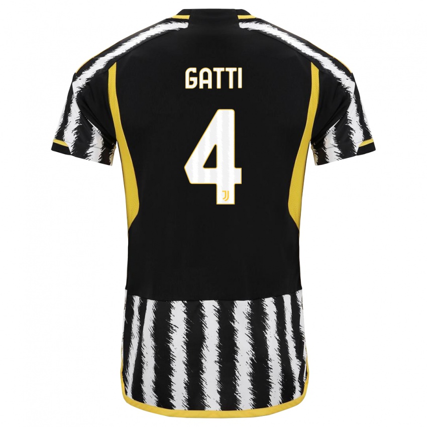 Heren Federico Gatti #4 Zwart Wit Thuisshirt Thuistenue 2023/24 T-Shirt België