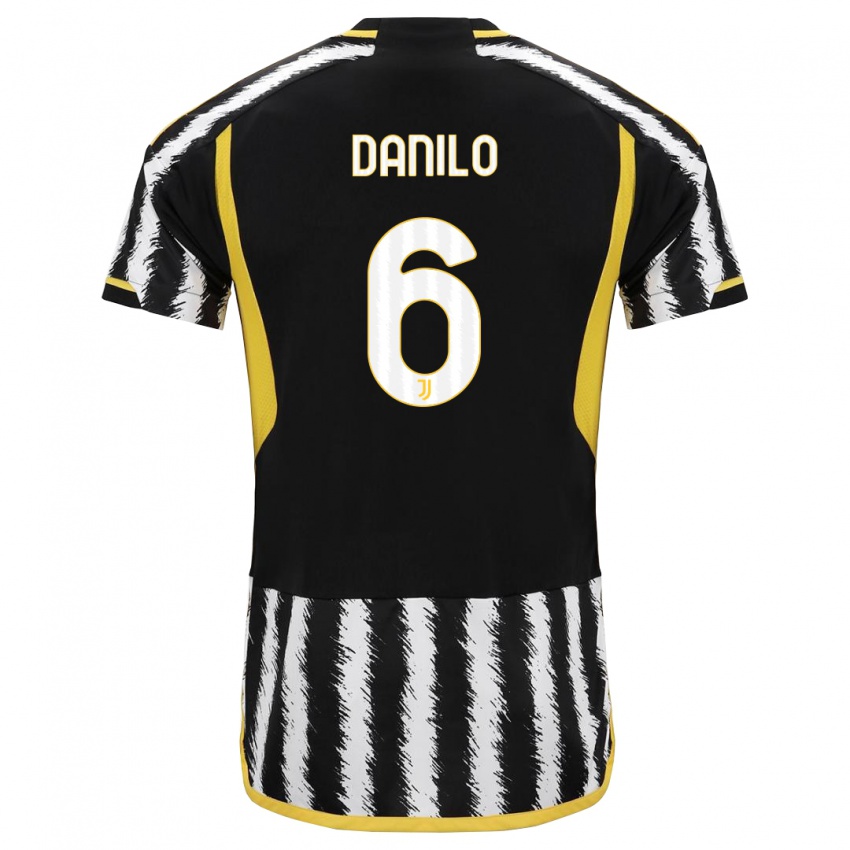 Homme Maillot Danilo #6 Noir Blanc Tenues Domicile 2023/24 T-Shirt Belgique