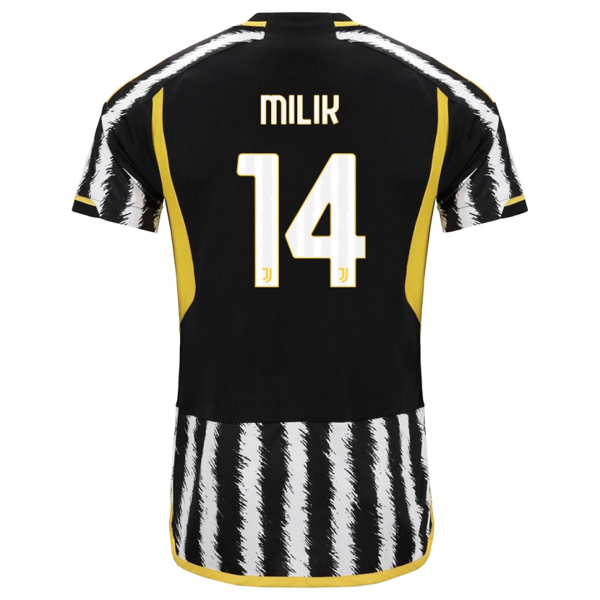 Heren Arkadiusz Milik #14 Zwart Wit Thuisshirt Thuistenue 2023/24 T-Shirt België