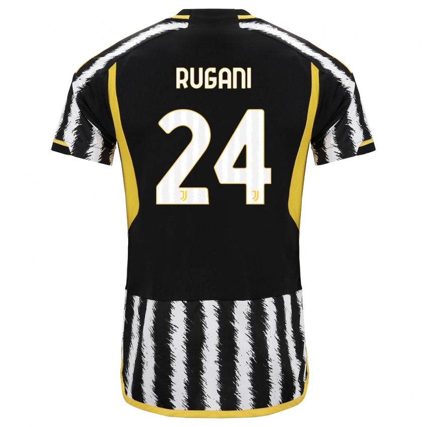 Herren Daniele Rugani #24 Schwarz-Weiss Heimtrikot Trikot 2023/24 T-Shirt Belgien