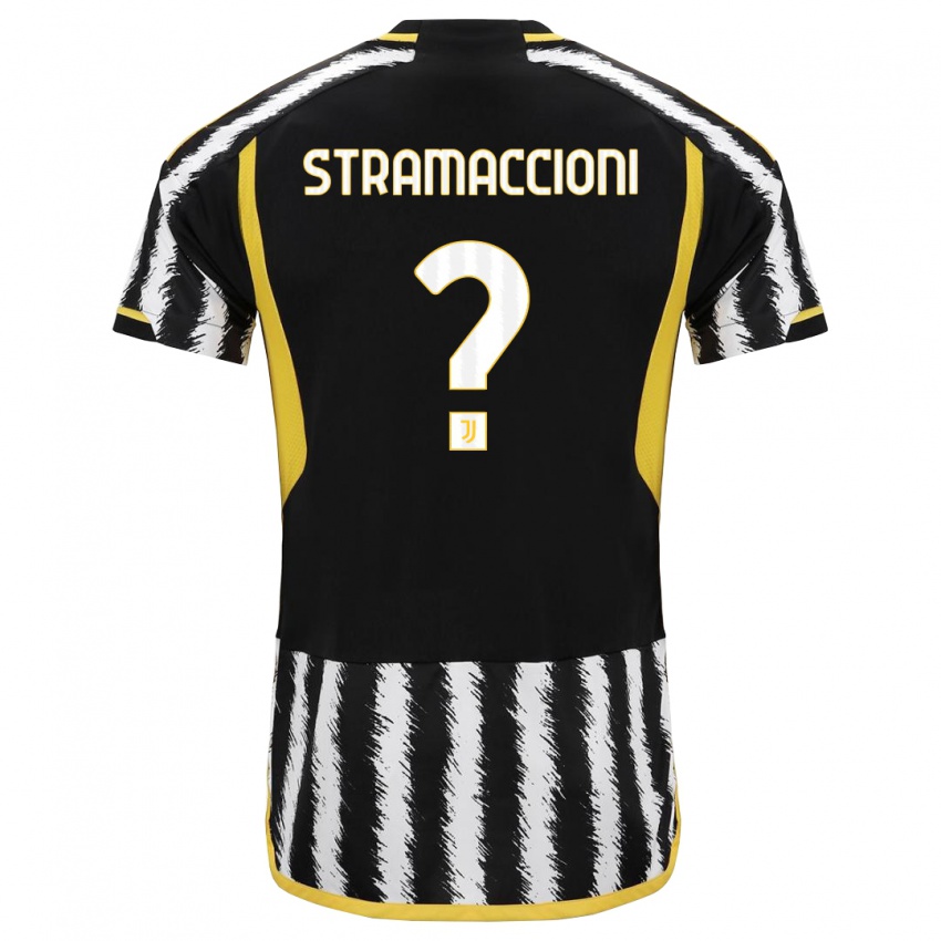 Homme Maillot Diego Stramaccioni #0 Noir Blanc Tenues Domicile 2023/24 T-Shirt Belgique