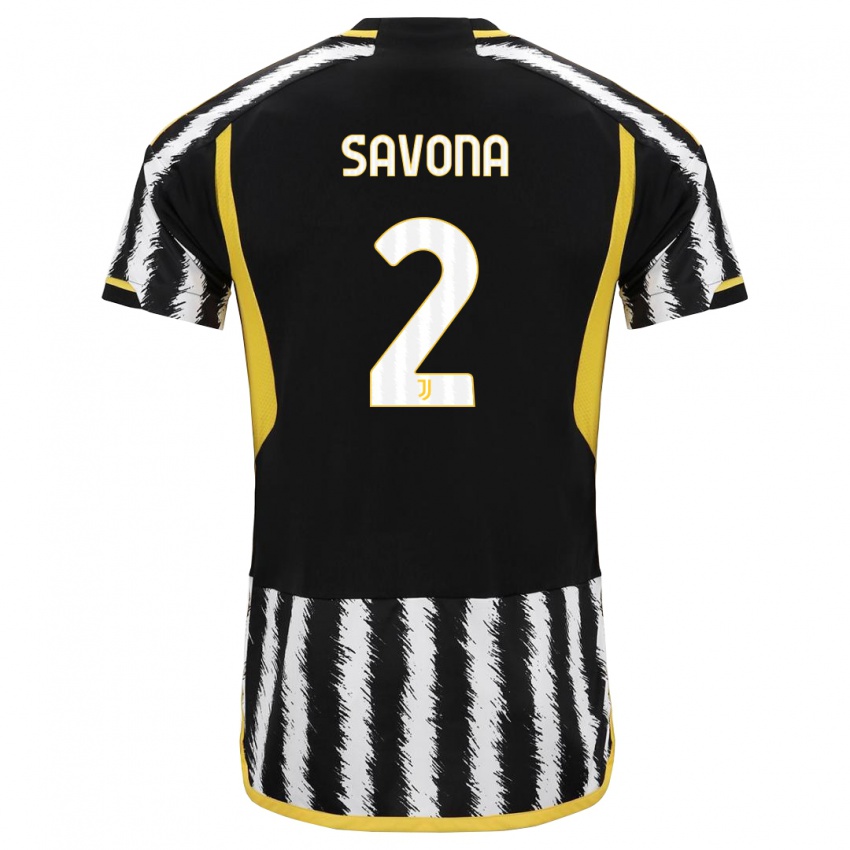 Homme Maillot Nicolo Savona #2 Noir Blanc Tenues Domicile 2023/24 T-Shirt Belgique