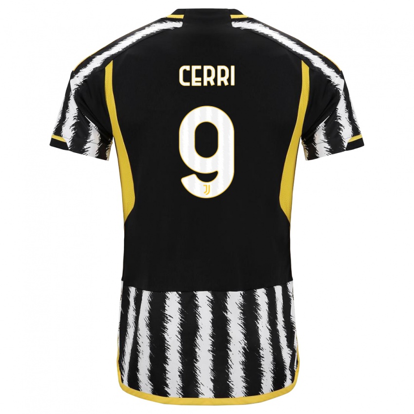 Heren Leonardo Cerri #9 Zwart Wit Thuisshirt Thuistenue 2023/24 T-Shirt België