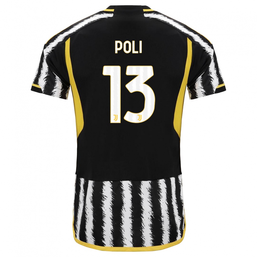 Heren Fabrizio Poli #13 Zwart Wit Thuisshirt Thuistenue 2023/24 T-Shirt België