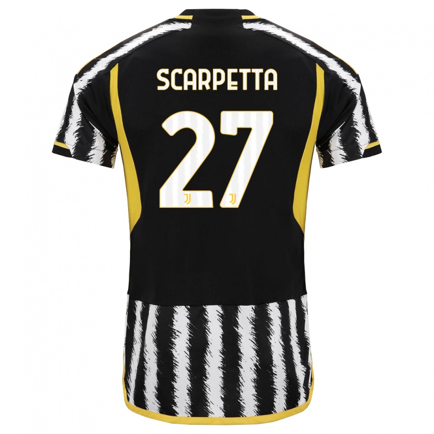 Heren Jacopo Scarpetta #27 Zwart Wit Thuisshirt Thuistenue 2023/24 T-Shirt België