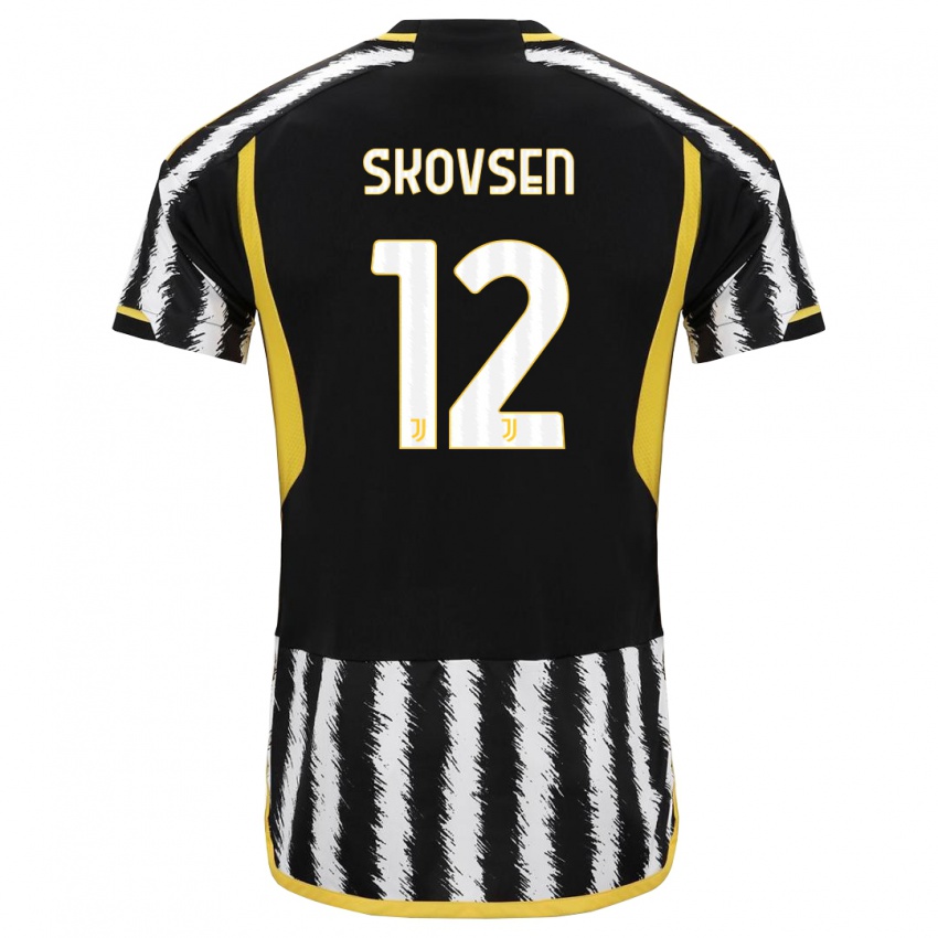 Herren Matilde Lundorf Skovsen #12 Schwarz-Weiss Heimtrikot Trikot 2023/24 T-Shirt Belgien