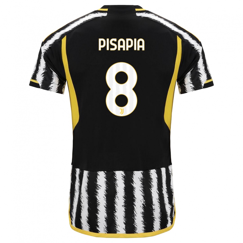 Heren Luciano Pisapia #8 Zwart Wit Thuisshirt Thuistenue 2023/24 T-Shirt België