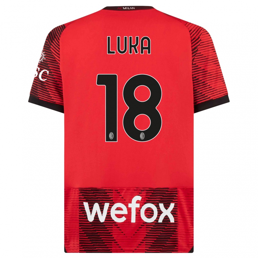 Herren Luka Romero #18 Rot Schwarz Heimtrikot Trikot 2023/24 T-Shirt Belgien