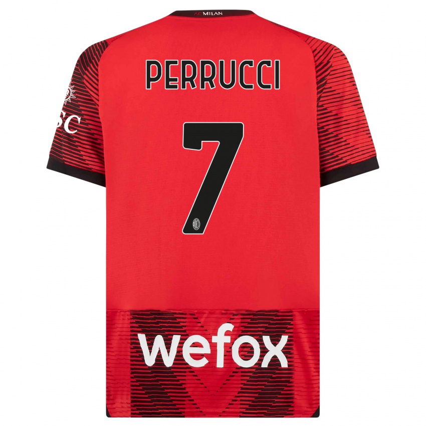 Herren Vincenzo Perrucci #7 Rot Schwarz Heimtrikot Trikot 2023/24 T-Shirt Belgien