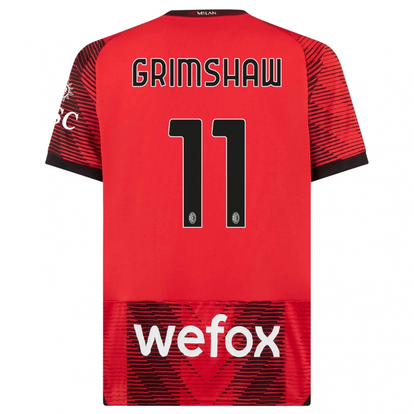 Herren Christy Grimshaw #11 Rot Schwarz Heimtrikot Trikot 2023/24 T-Shirt Belgien