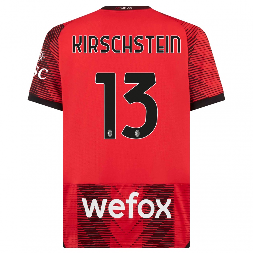 Herren Merle Kirschstein #13 Rot Schwarz Heimtrikot Trikot 2023/24 T-Shirt Belgien