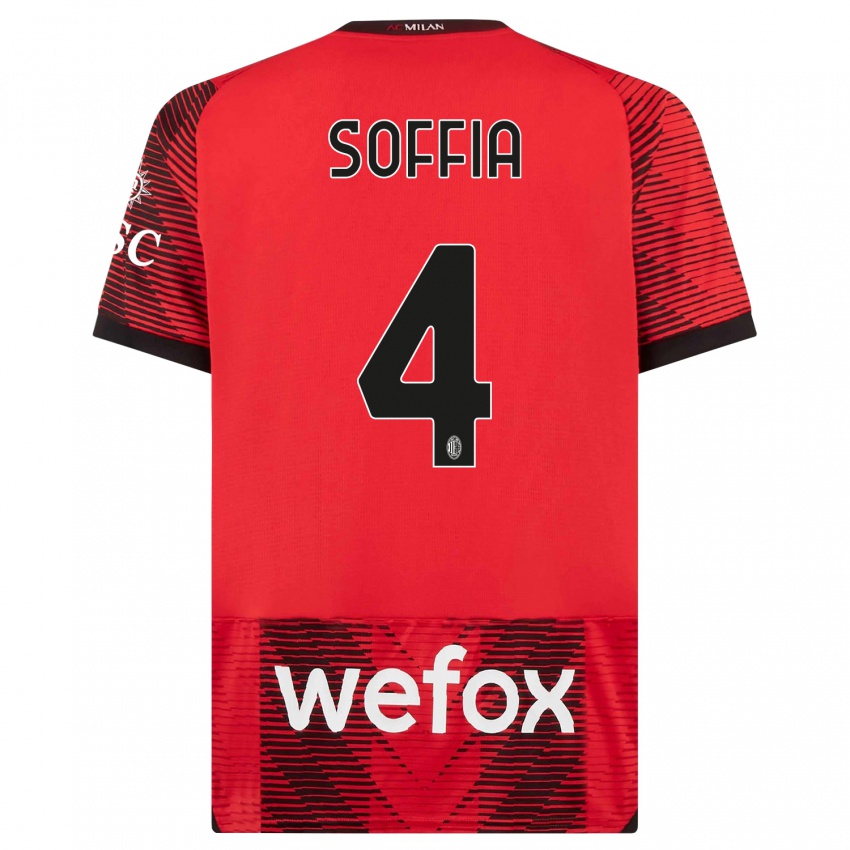 Herren Angelica Soffia #4 Rot Schwarz Heimtrikot Trikot 2023/24 T-Shirt Belgien
