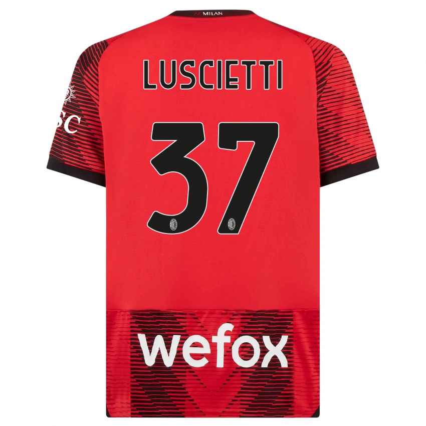 Herren Abebe Luscietti #37 Rot Schwarz Heimtrikot Trikot 2023/24 T-Shirt Belgien
