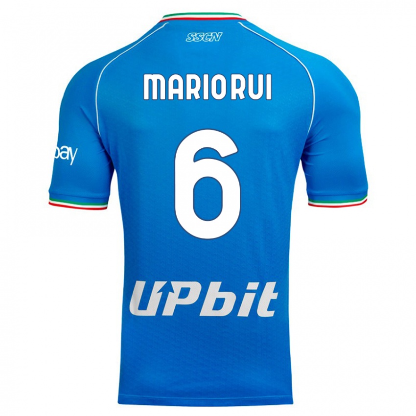 Homme Maillot Mario Rui #6 Bleu Ciel Tenues Domicile 2023/24 T-Shirt Belgique