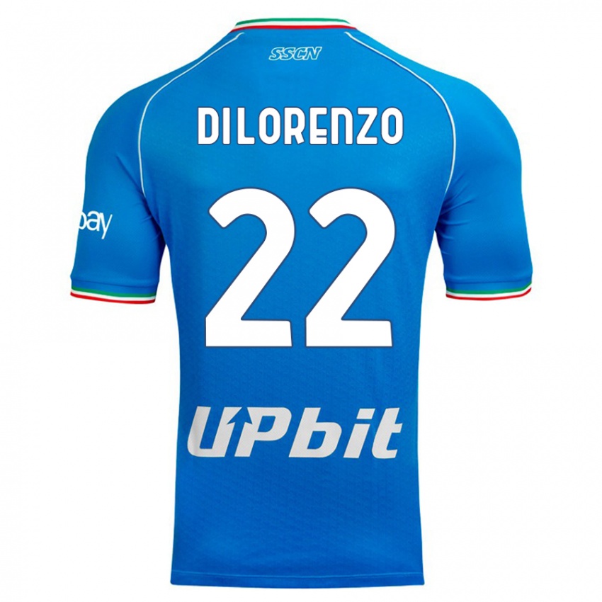 Homme Maillot Giovanni Di Lorenzo #22 Bleu Ciel Tenues Domicile 2023/24 T-Shirt Belgique