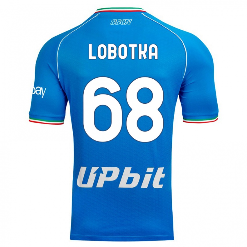 Homme Maillot Stanislav Lobotka #68 Bleu Ciel Tenues Domicile 2023/24 T-Shirt Belgique