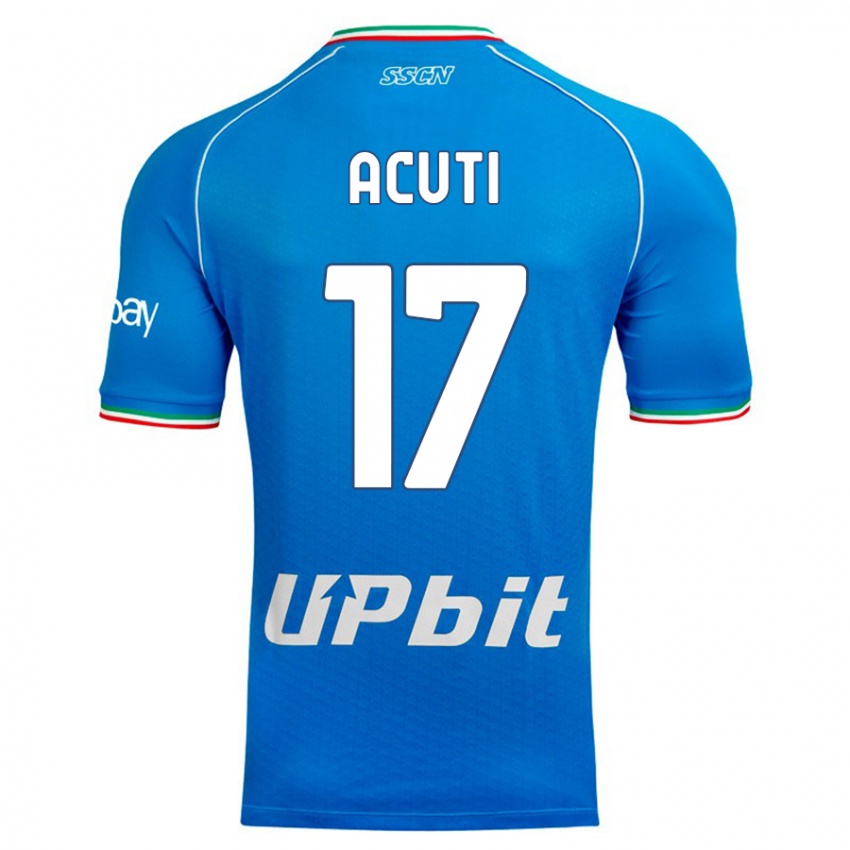 Homme Maillot Arianna Acuti #17 Bleu Ciel Tenues Domicile 2023/24 T-Shirt Belgique