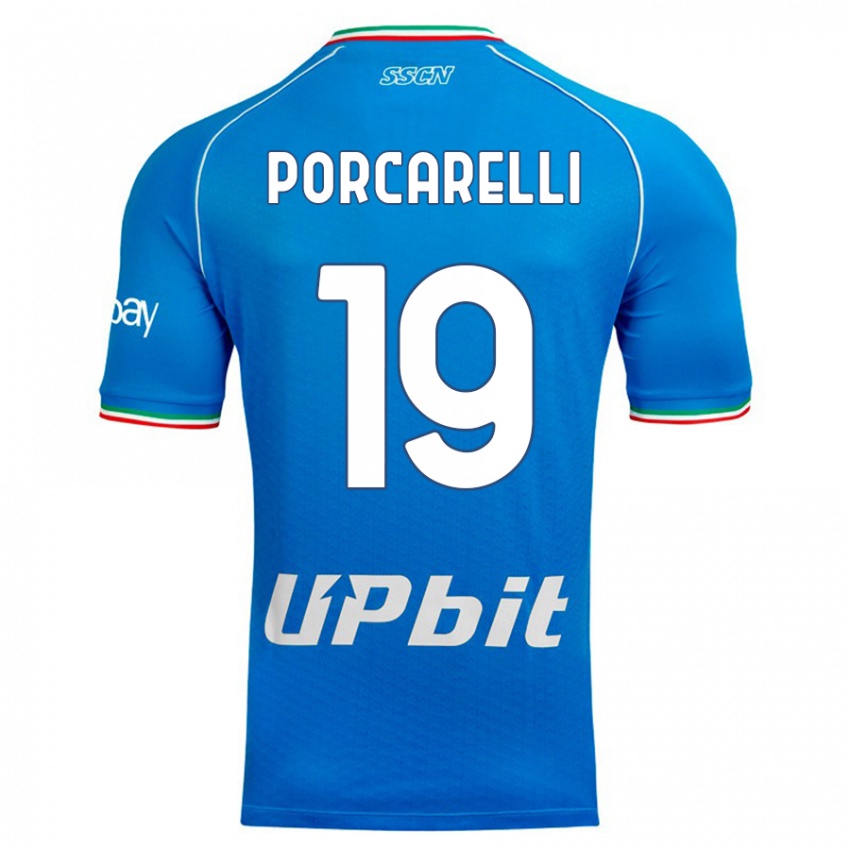 Herren Maddelena Porcarelli #19 Himmelblau Heimtrikot Trikot 2023/24 T-Shirt Belgien
