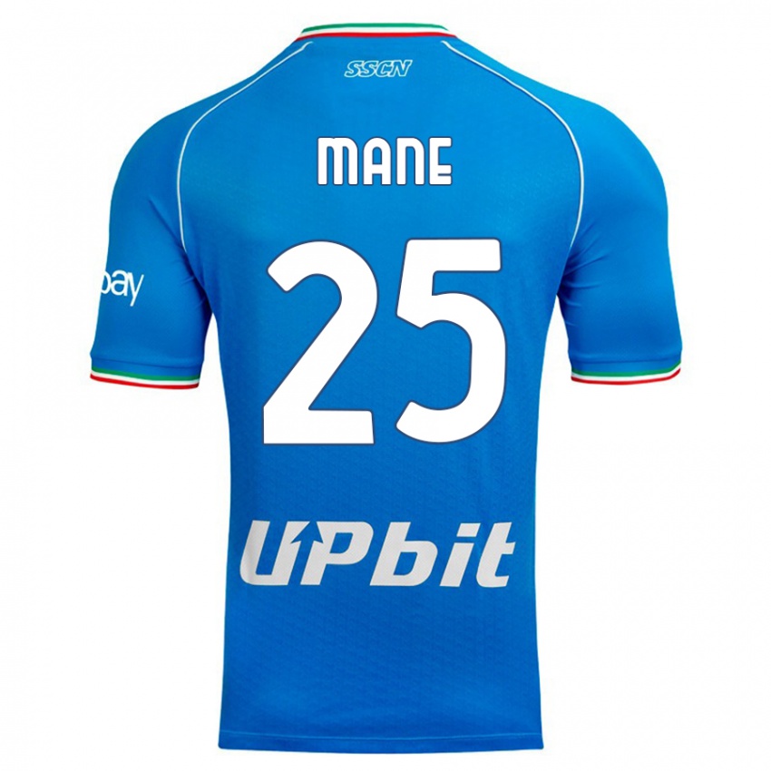 Homme Maillot Balla Mousa Mane #25 Bleu Ciel Tenues Domicile 2023/24 T-Shirt Belgique