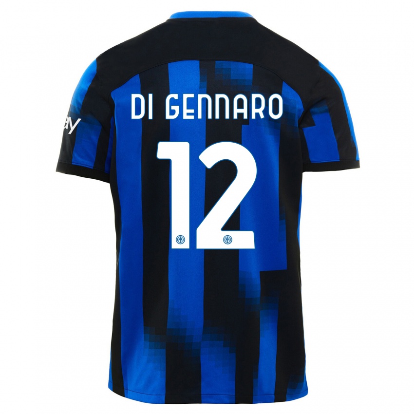 Herren Raffaele Di Gennaro #12 Schwarz Blau Heimtrikot Trikot 2023/24 T-Shirt Belgien