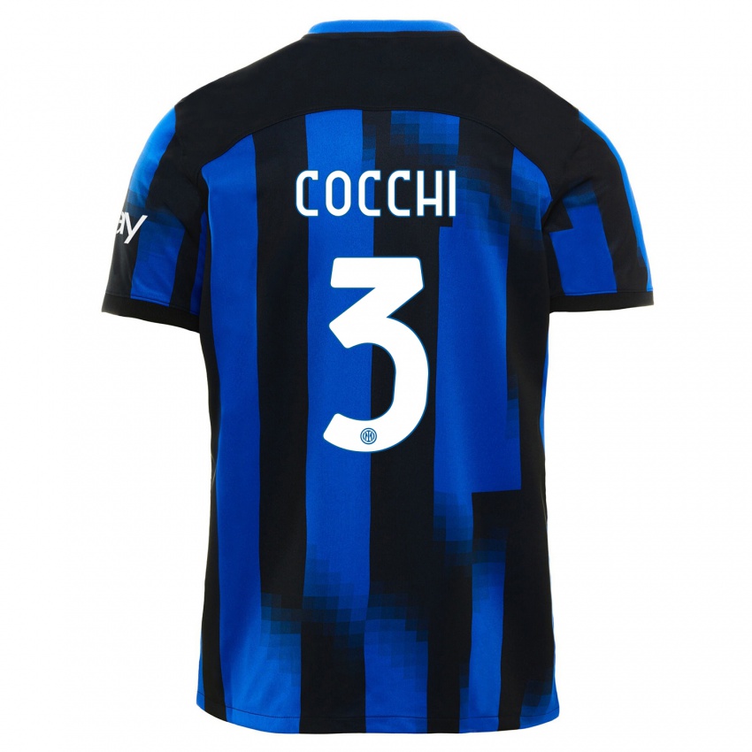 Herren Matteo Cocchi #3 Schwarz Blau Heimtrikot Trikot 2023/24 T-Shirt Belgien