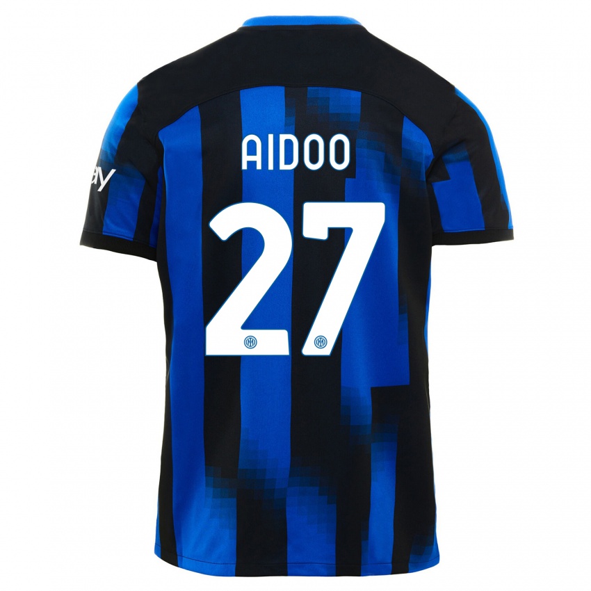 Herren Mike Aidoo #27 Schwarz Blau Heimtrikot Trikot 2023/24 T-Shirt Belgien
