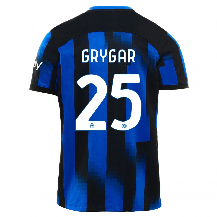 Herren Samuel Grygar #25 Schwarz Blau Heimtrikot Trikot 2023/24 T-Shirt Belgien