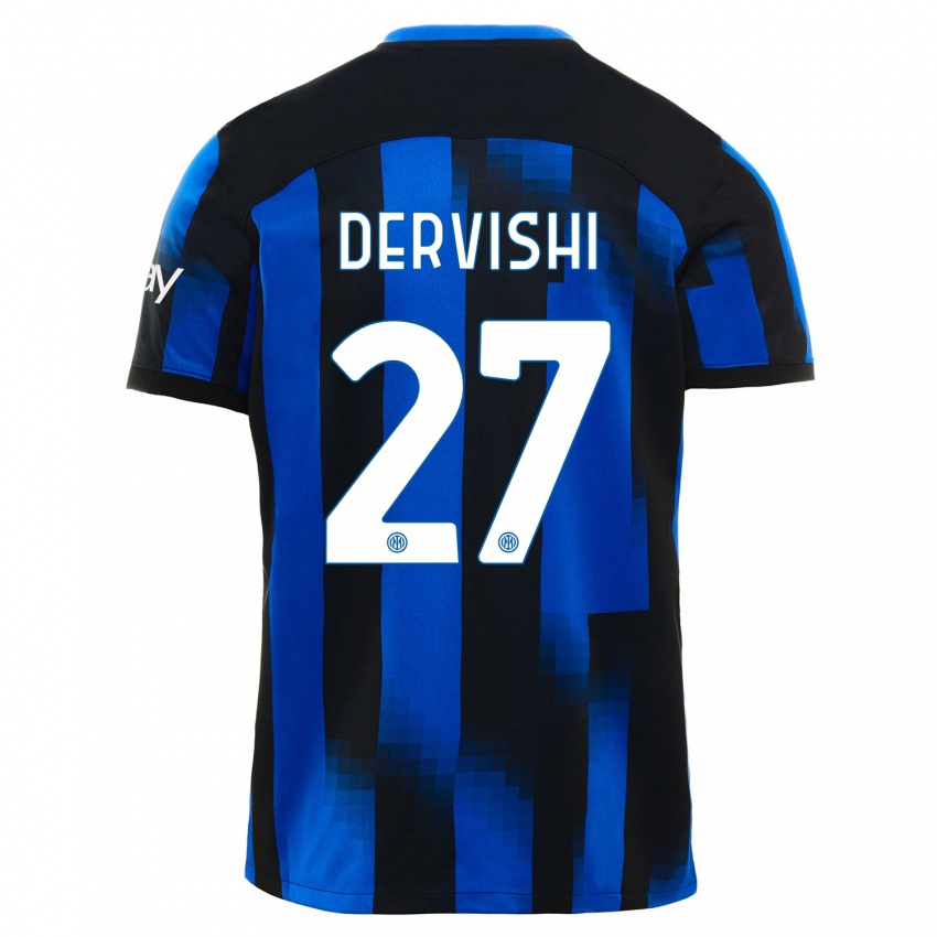 Homme Maillot Kristian Dervishi #27 Noir Bleu Tenues Domicile 2023/24 T-Shirt Belgique