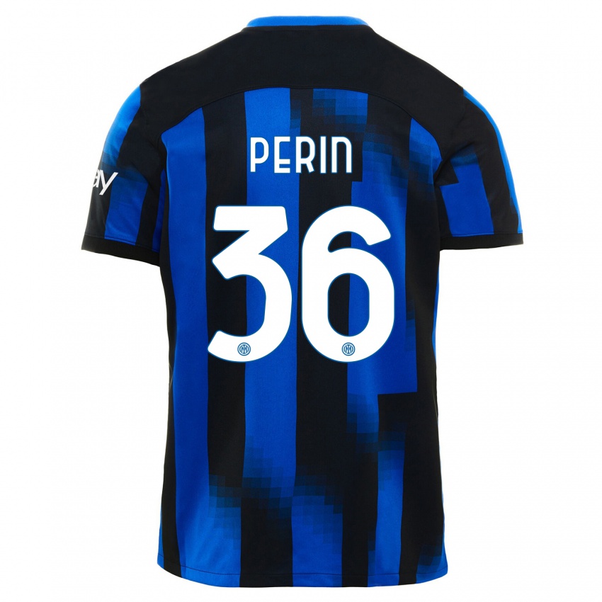 Herren Nicolo Perin #36 Schwarz Blau Heimtrikot Trikot 2023/24 T-Shirt Belgien