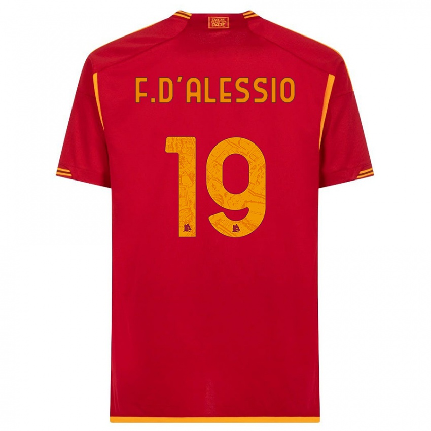 Homme Maillot Francesco D'alessio #19 Rouge Tenues Domicile 2023/24 T-Shirt Belgique