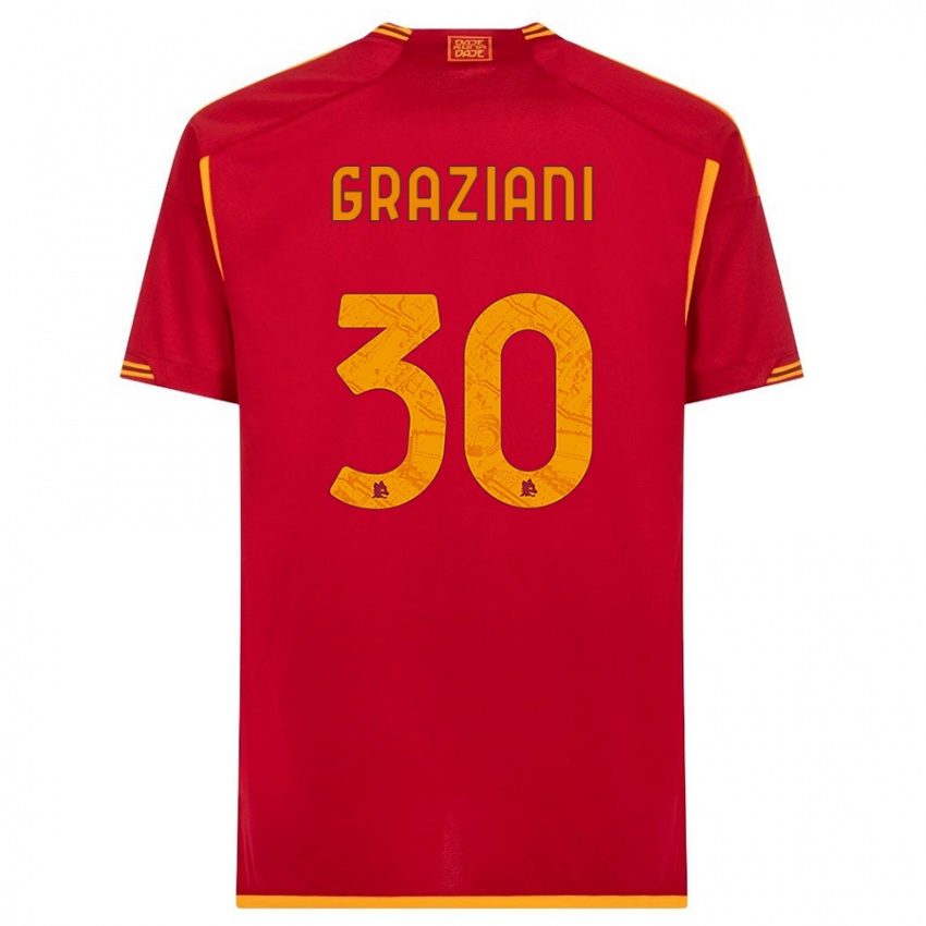 Heren Leonardo Graziani #30 Rood Thuisshirt Thuistenue 2023/24 T-Shirt België