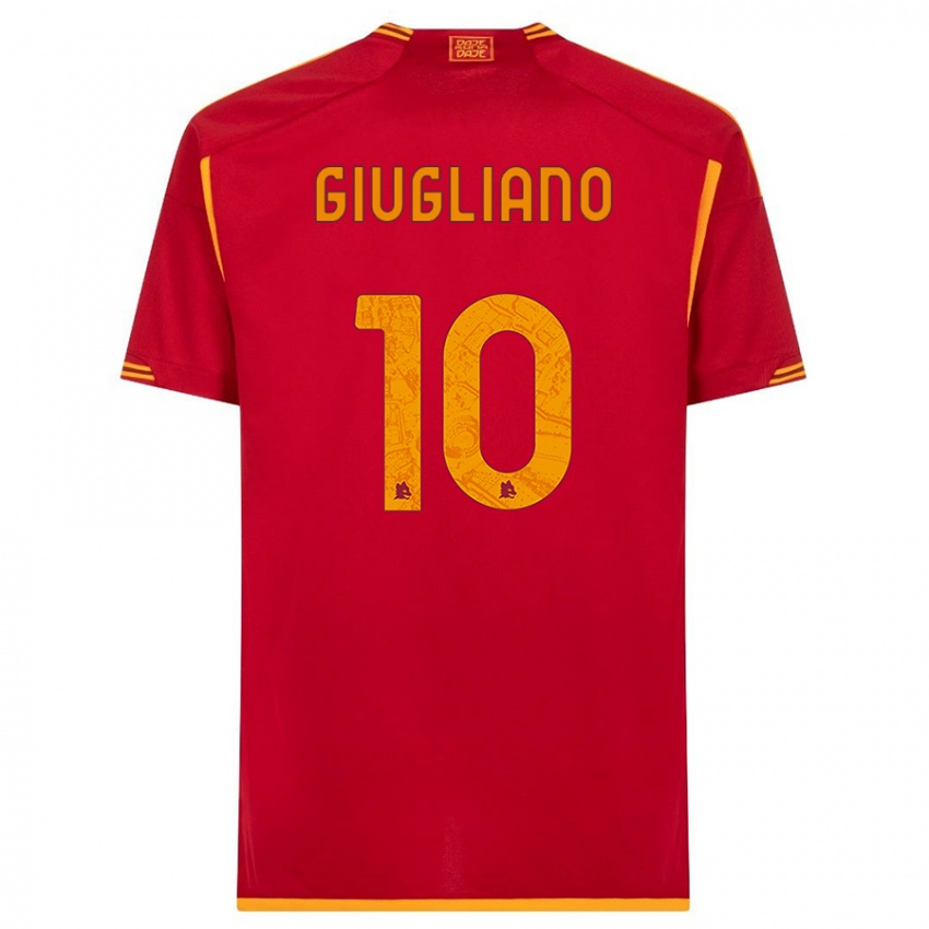Homme Maillot Manuela Giugliano #10 Rouge Tenues Domicile 2023/24 T-Shirt Belgique