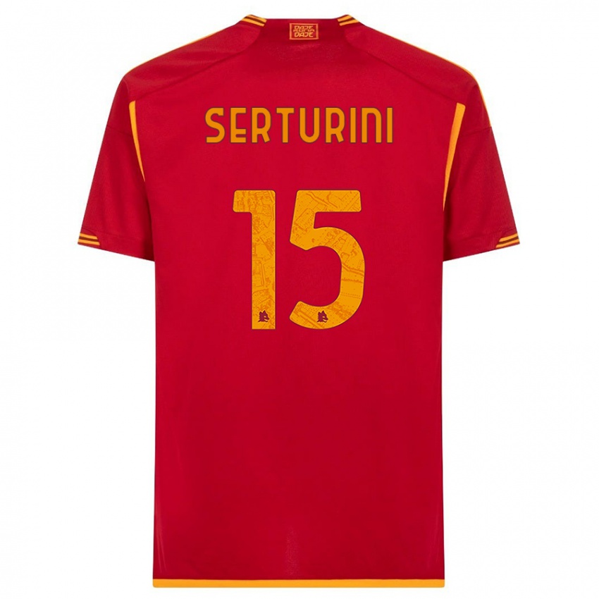 Homme Maillot Annamaria Serturini #15 Rouge Tenues Domicile 2023/24 T-Shirt Belgique