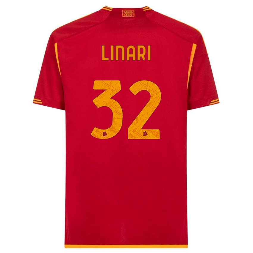 Herren Elena Linari #32 Rot Heimtrikot Trikot 2023/24 T-Shirt Belgien