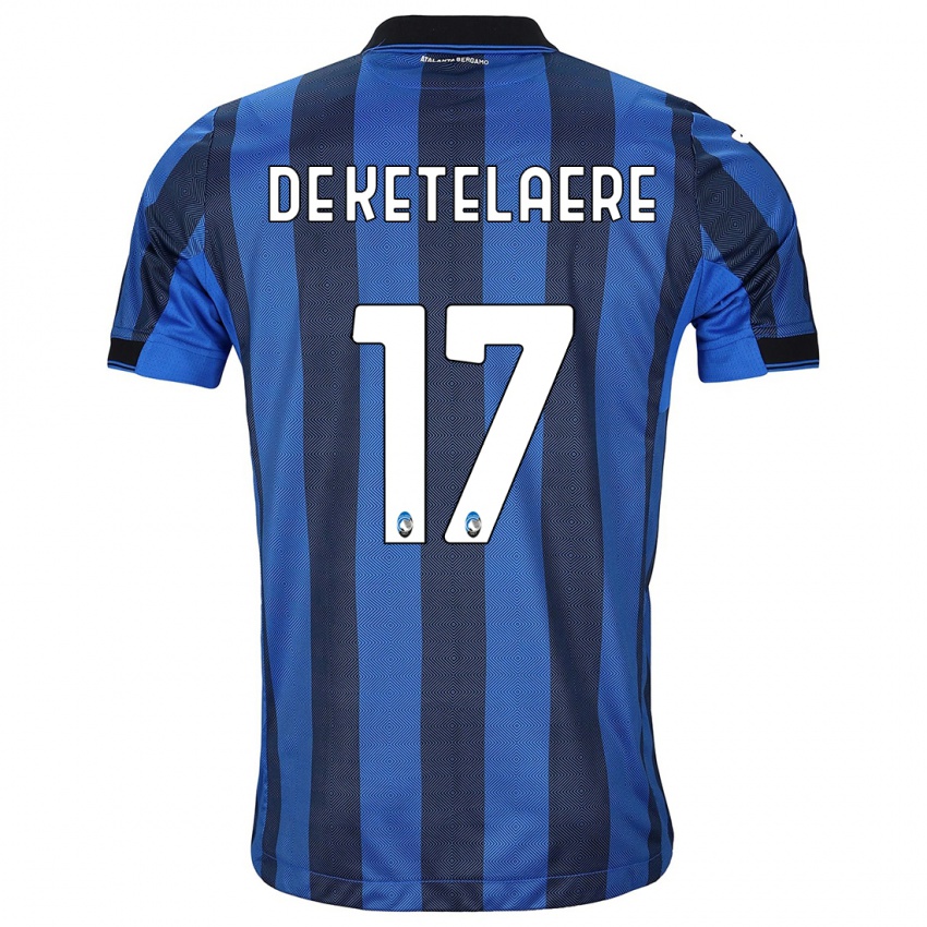 Herren Charles De Ketelaere #17 Schwarz Blau Heimtrikot Trikot 2023/24 T-Shirt Belgien