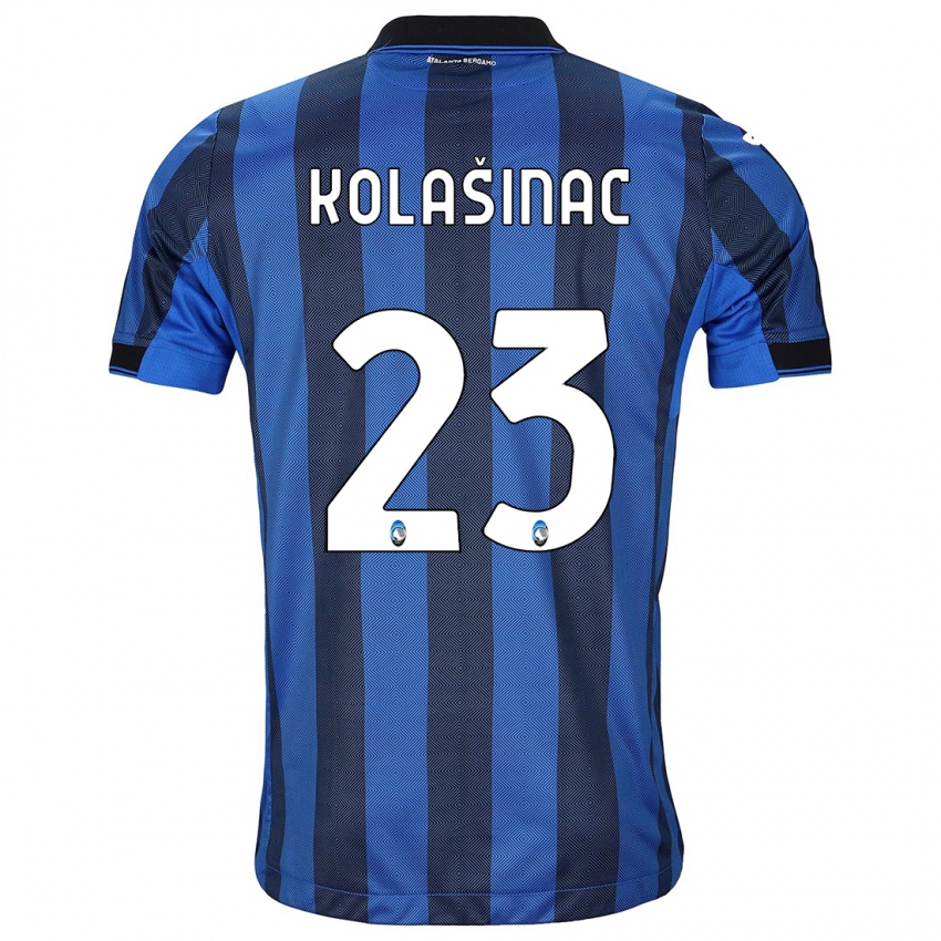 Herren Sead Kolasinac #23 Schwarz Blau Heimtrikot Trikot 2023/24 T-Shirt Belgien