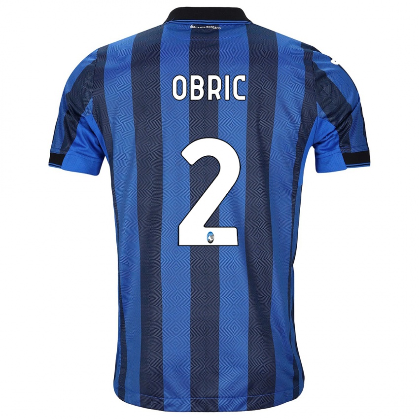 Herren Relja Obric #2 Schwarz Blau Heimtrikot Trikot 2023/24 T-Shirt Belgien