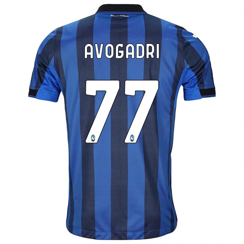 Heren Lorenzo Avogadri #77 Zwart Blauw Thuisshirt Thuistenue 2023/24 T-Shirt België