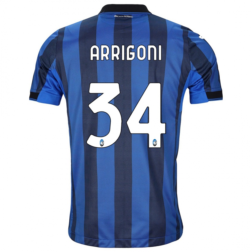 Heren Mattia Arrigoni #34 Zwart Blauw Thuisshirt Thuistenue 2023/24 T-Shirt België