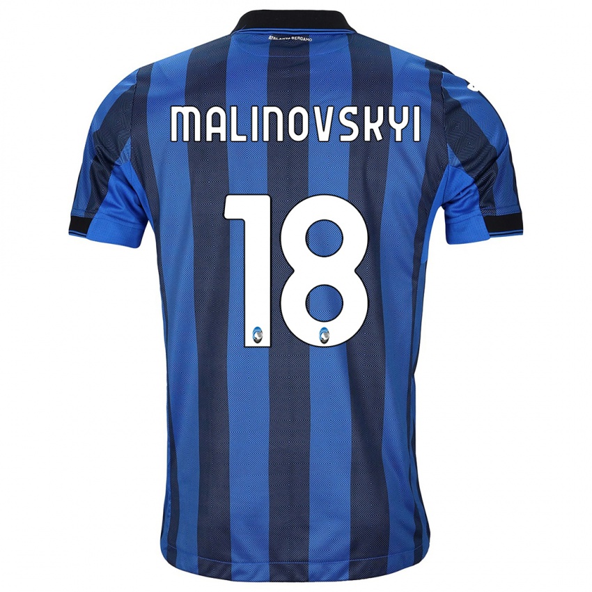 Heren Ruslan Malinovskyi #18 Zwart Blauw Thuisshirt Thuistenue 2023/24 T-Shirt België